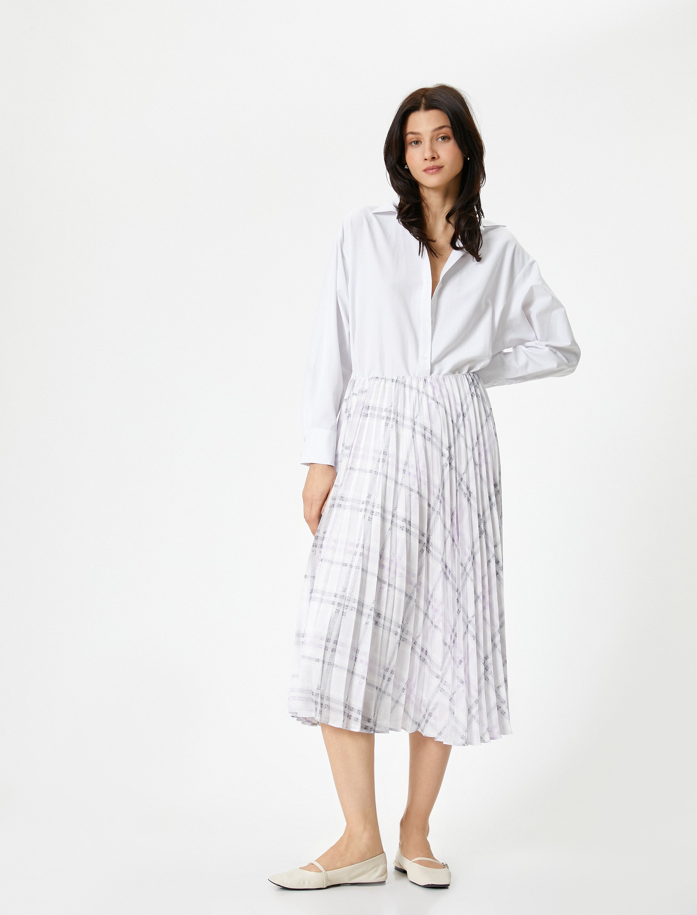 Koton Rock Midi Länge Dickes Plissee Rock