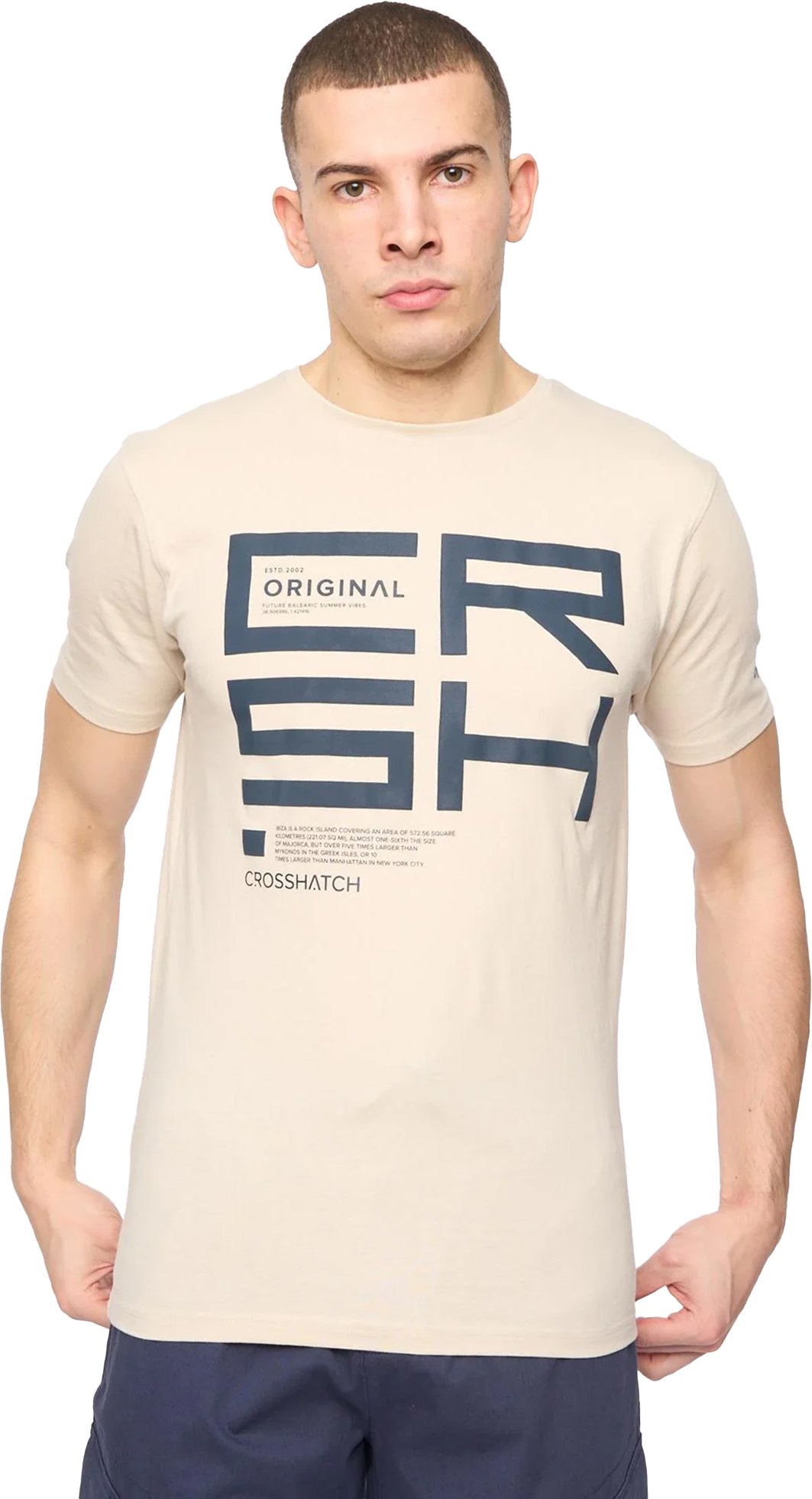 Crosshatch - "Squarebox" T-Shirt für Herren (Helles Steingrau)
