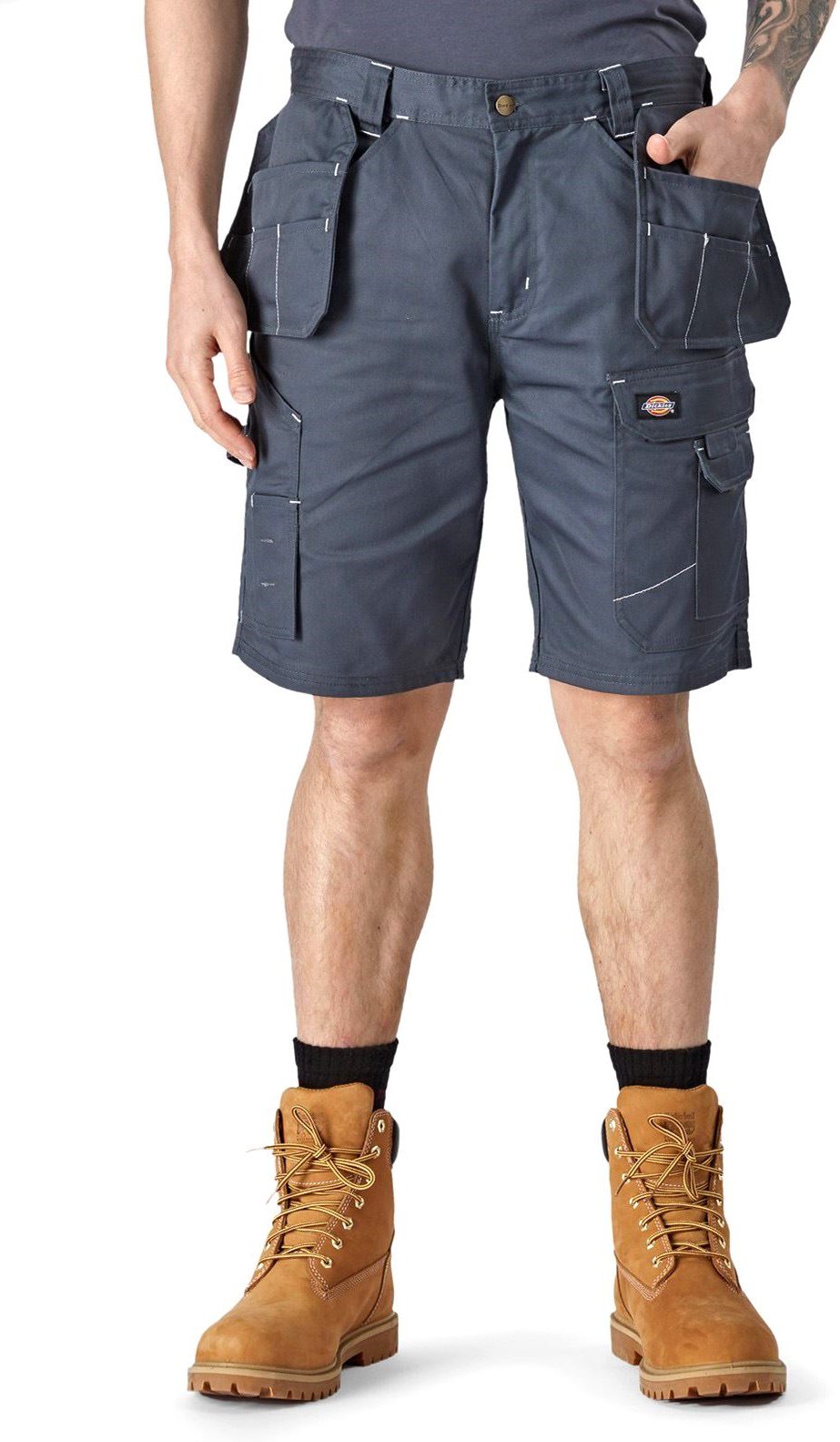 Dickies Redhawk Pro Arbeits-Polyester Herren Graue Arbeitsshorts