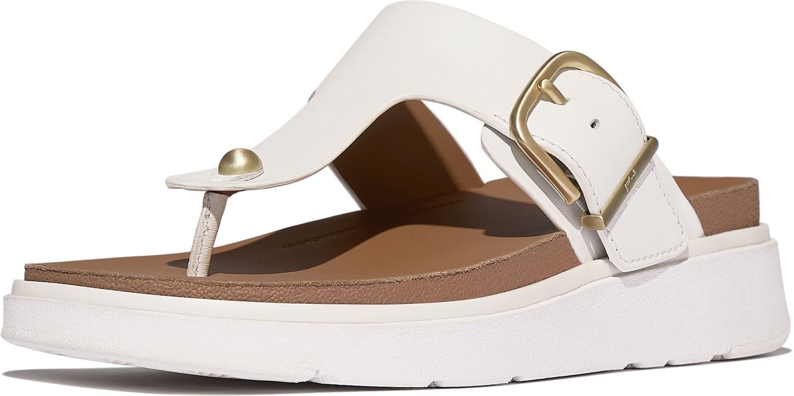 Fitflop Gen-FF Zehentrenner Leder Damen Urban Weiß Sandalen