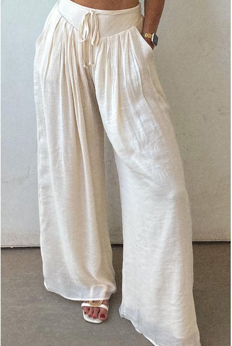 Thumbnail - Bundfaltenhose mit weitem Bein und Krawatte