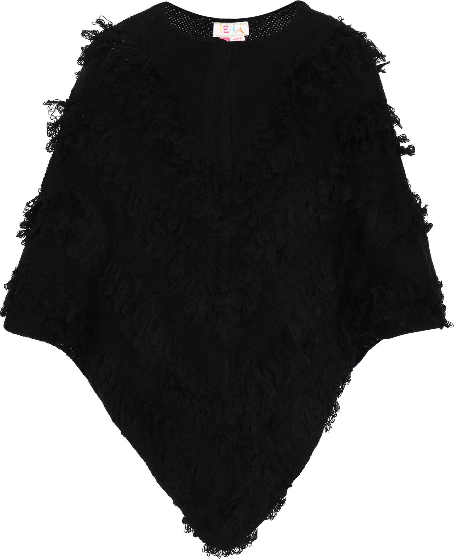 IZIA Poncho Frauen Schwarz