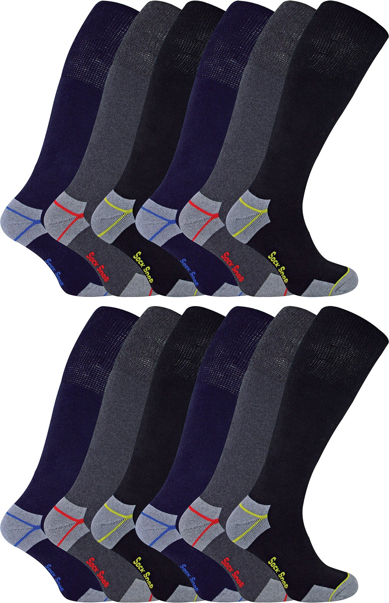 12 Paar Herren Kniestrumpf aus hochwertiger Baumwolle - Ultimative Arbeitssocken