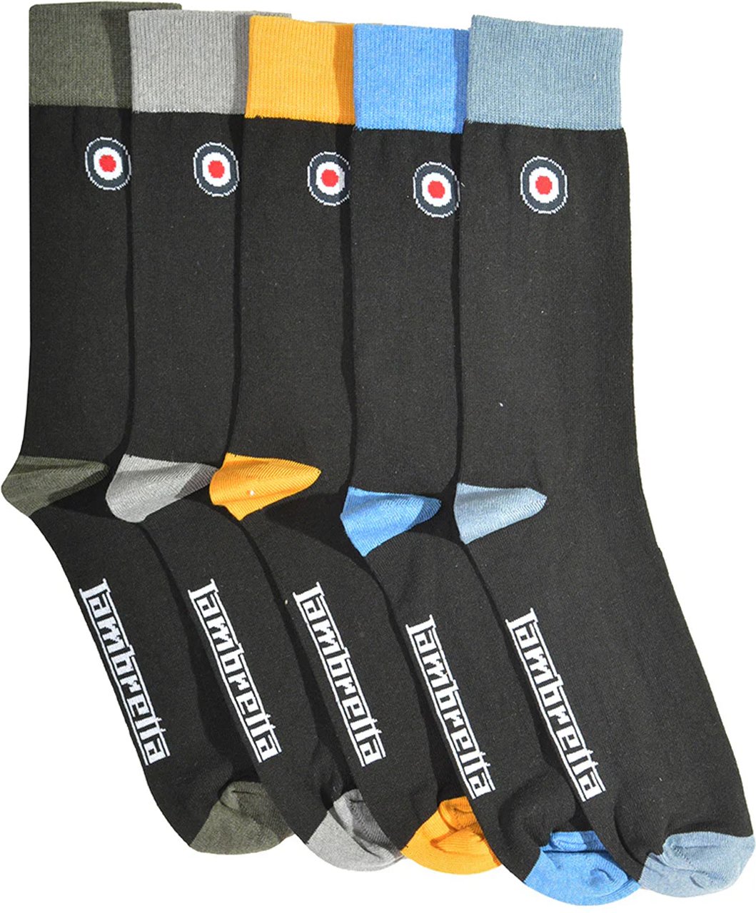 Lambretta - Socken für Herren (5er-Pack) (Schwarz/Bunt)