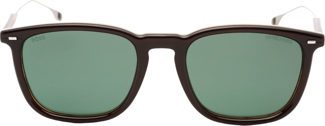 Hugo Boss – Sonnenbrille mit braunem Rahmen und gestreiften Gläsern