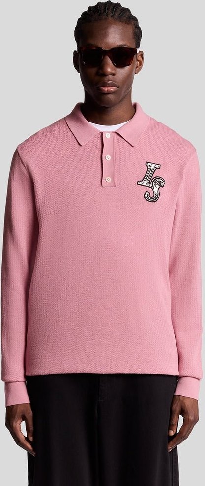 Thumbnail - Lyle & Scott Langärmliges Strick-Poloshirt – Rosa