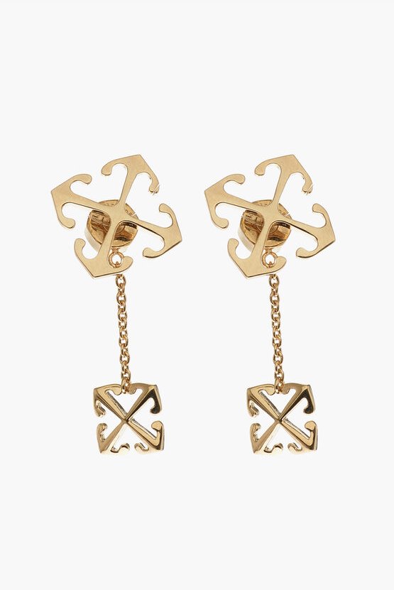 Ohrringe DOPPELPFEIL aus Messing mit goldenem Effekt in Gold