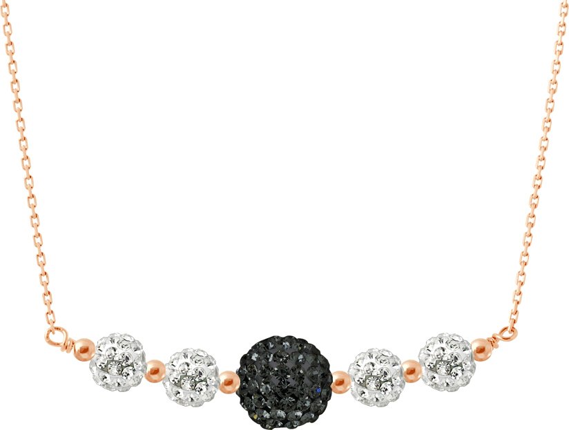 DIADEMA - Halskette Pinky Gold - Kristall Weiß & Schwarz - Love Jewelry Collection