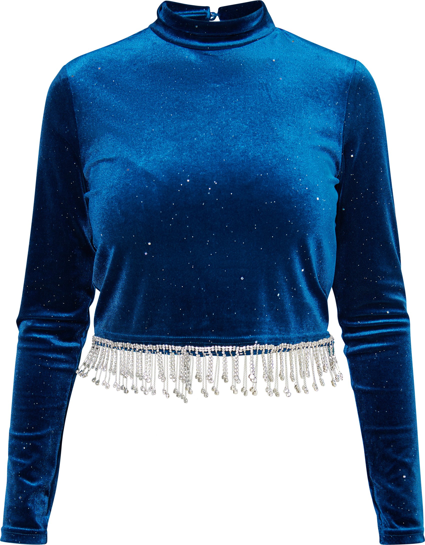 Faina Glitzershirt aus Stretchsamt Damen Smaragd Blau