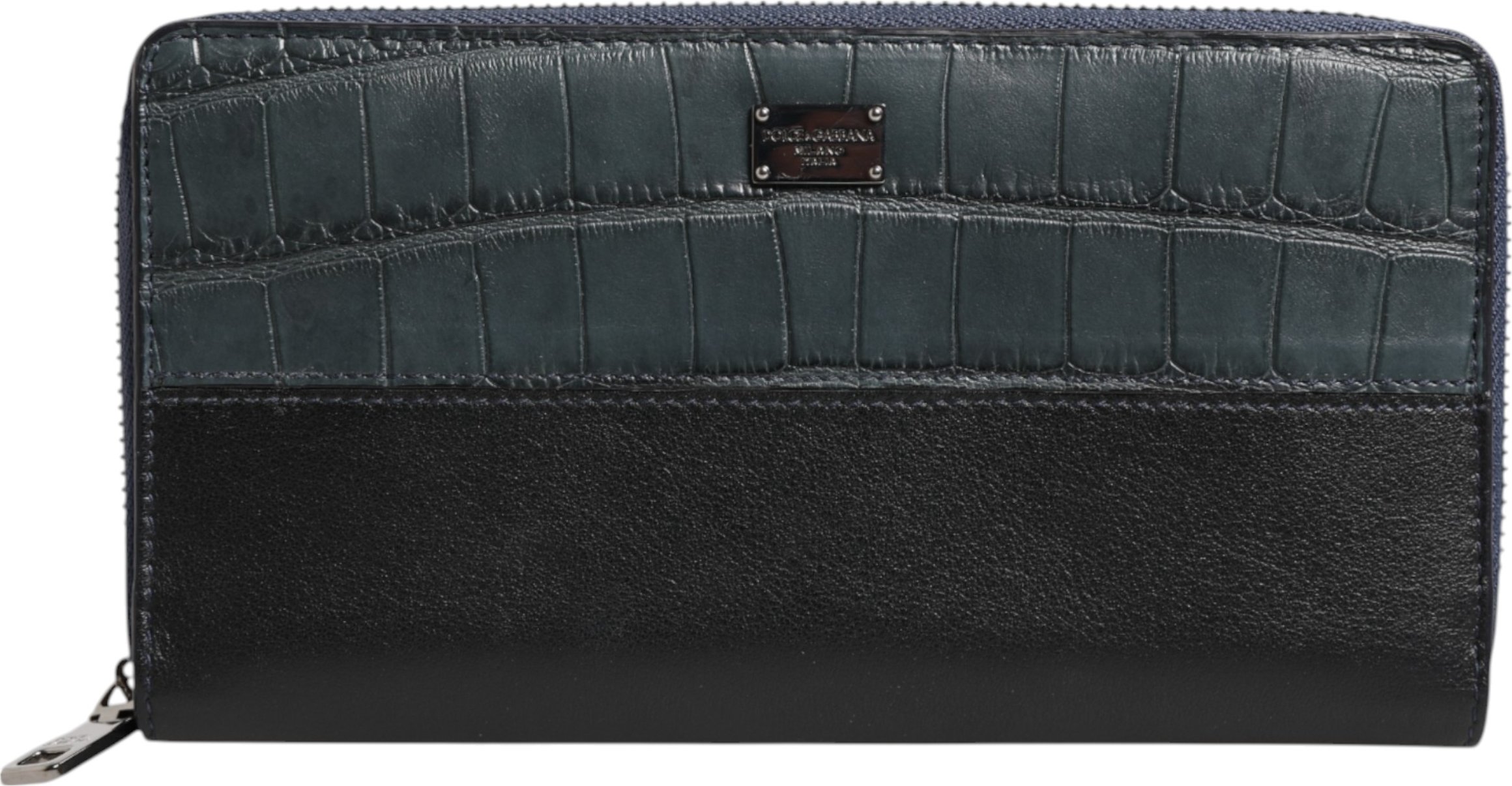 Schwarze Blaue Exklusive Leder Herren Continental Clutch Geldbörse
