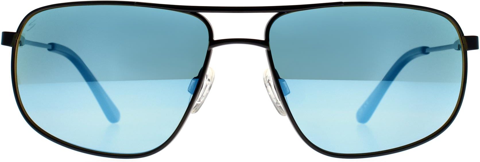 Serengeti Rectangle Mens Shiny Black Saturn Polarized 555nm Blue Dante 2.0
