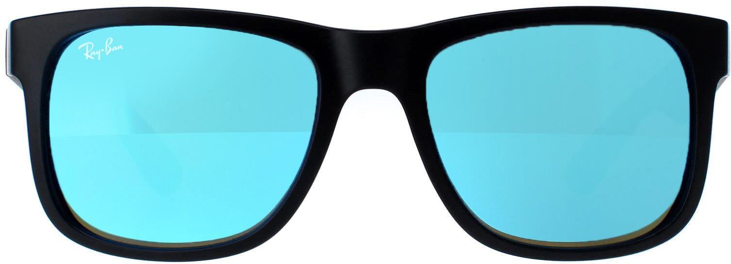 Ray-Ban Sonnenbrille Justin 4165 622/55 Schwarz-Blau-Spiegel