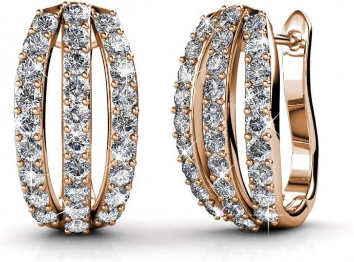 Elegante Ohrringe - Roségold und Kristall