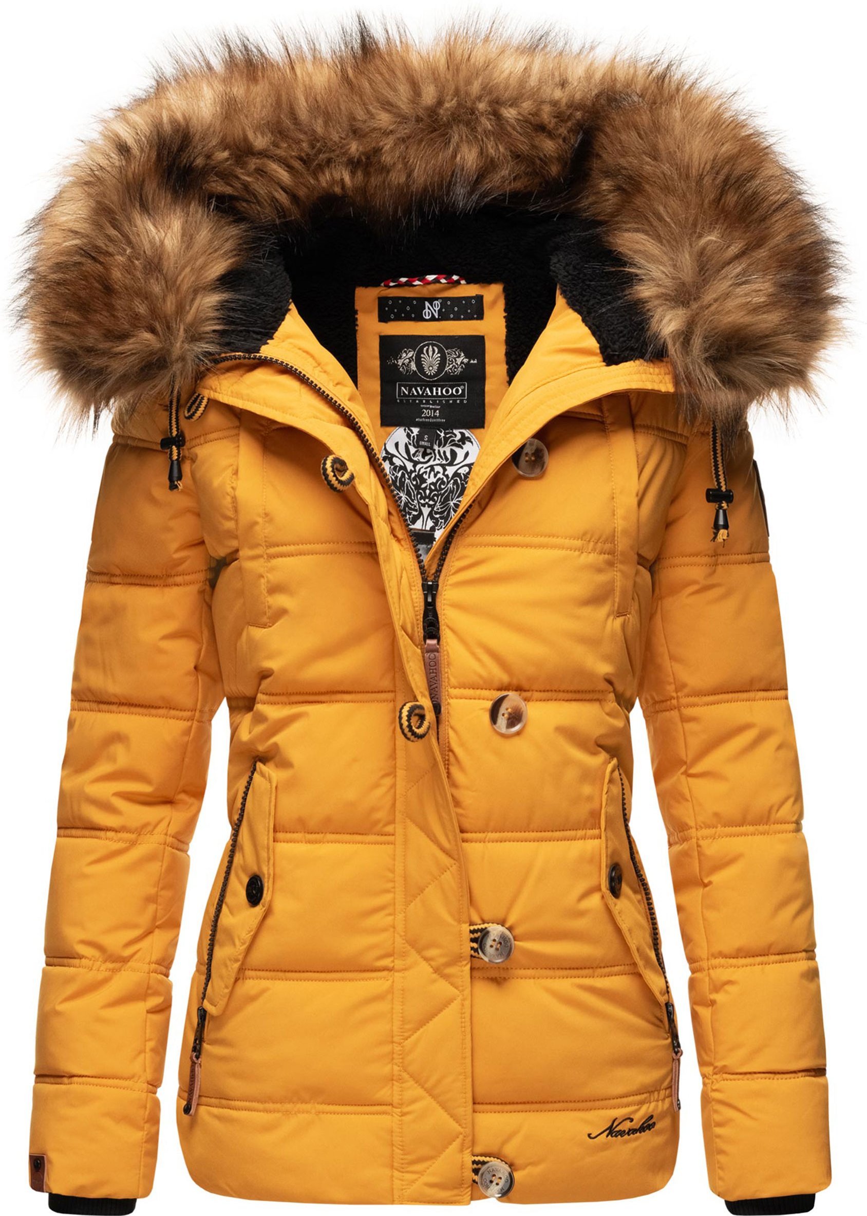 Navahoo Damen Winterjacke Zoja – Warm, Stylisch & Mit Abnehmbarem Kunstfellkragen