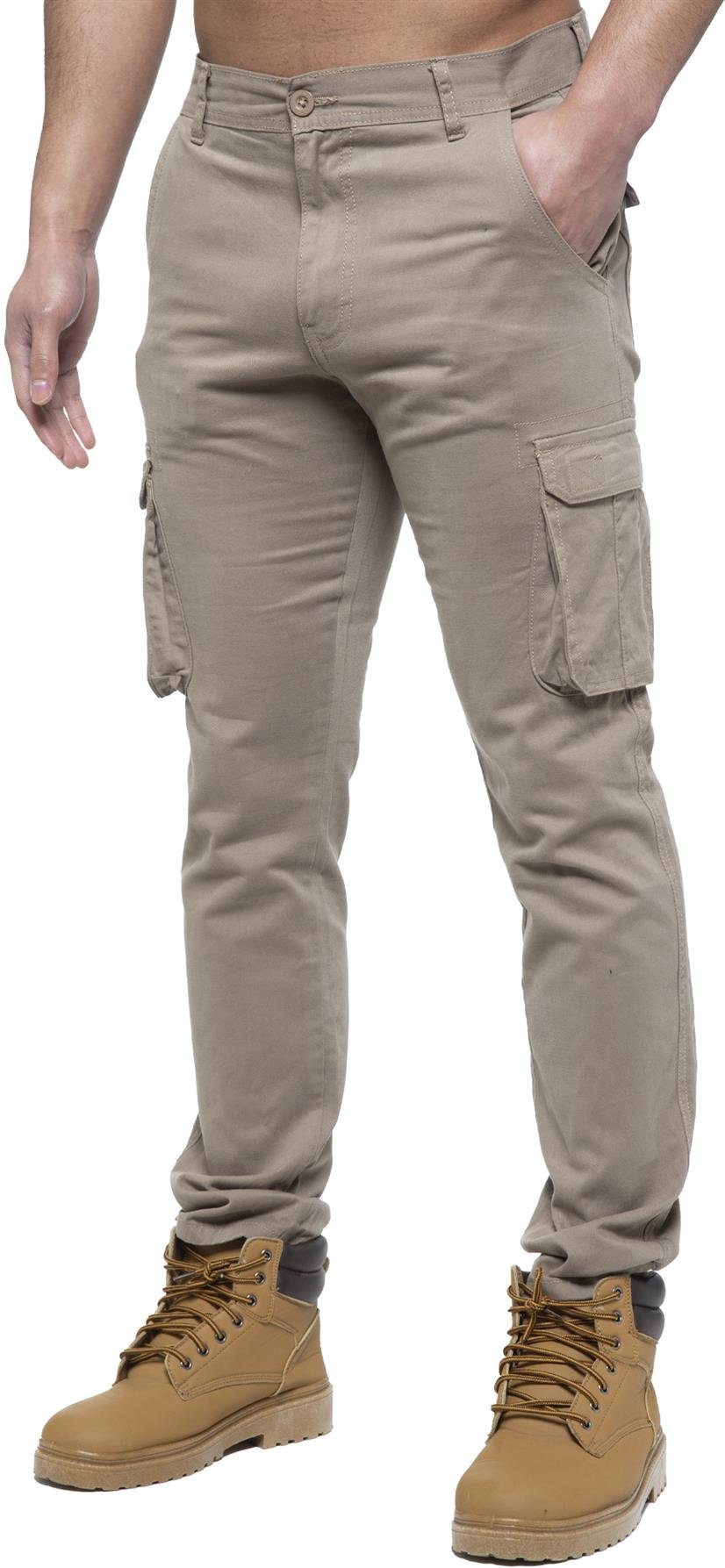 Thumbnail - Enzo | Herren Cargo-Hose - Beige