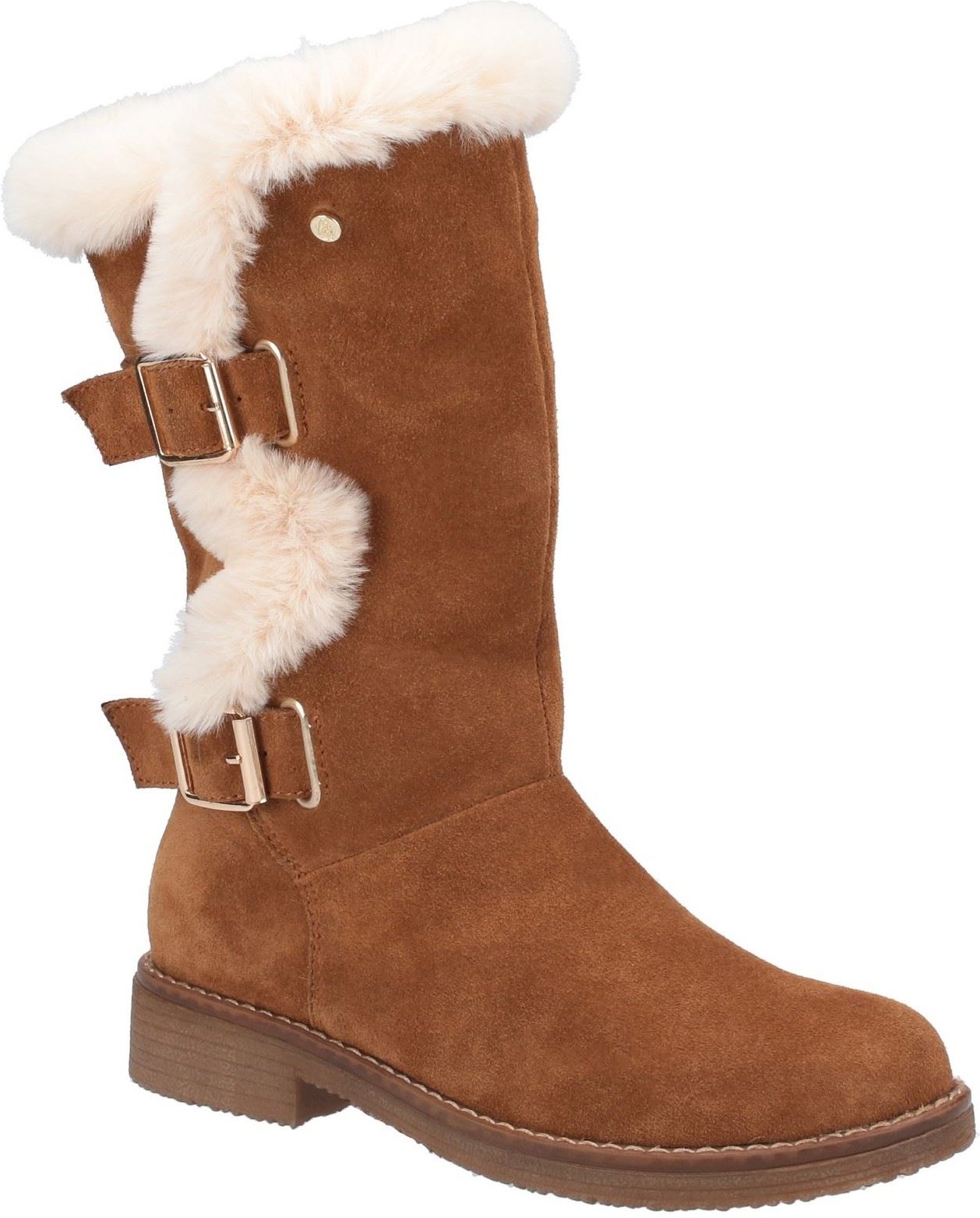 Hush Puppies Megan Wide Wildleder Damen Tan Stiefel