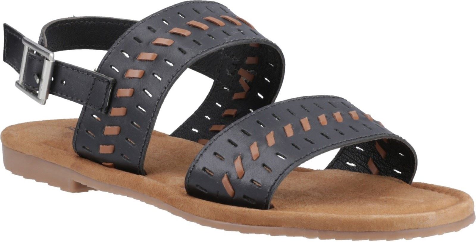 Thumbnail - Hush Puppies Hadley Leder Damen Sandalen Schwarz