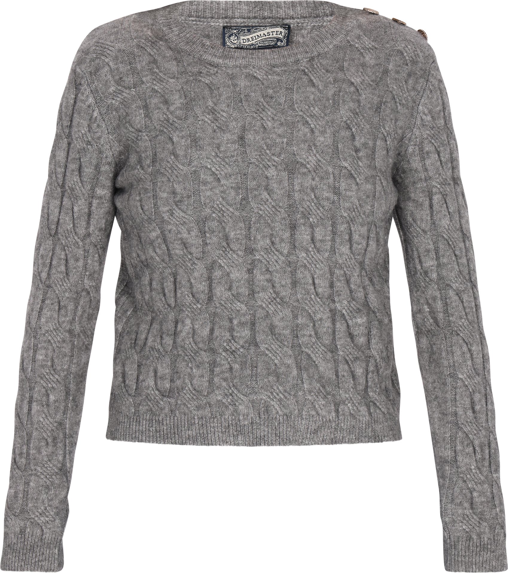 Thumbnail - Dreimaster Pullover Damen Grau Melange