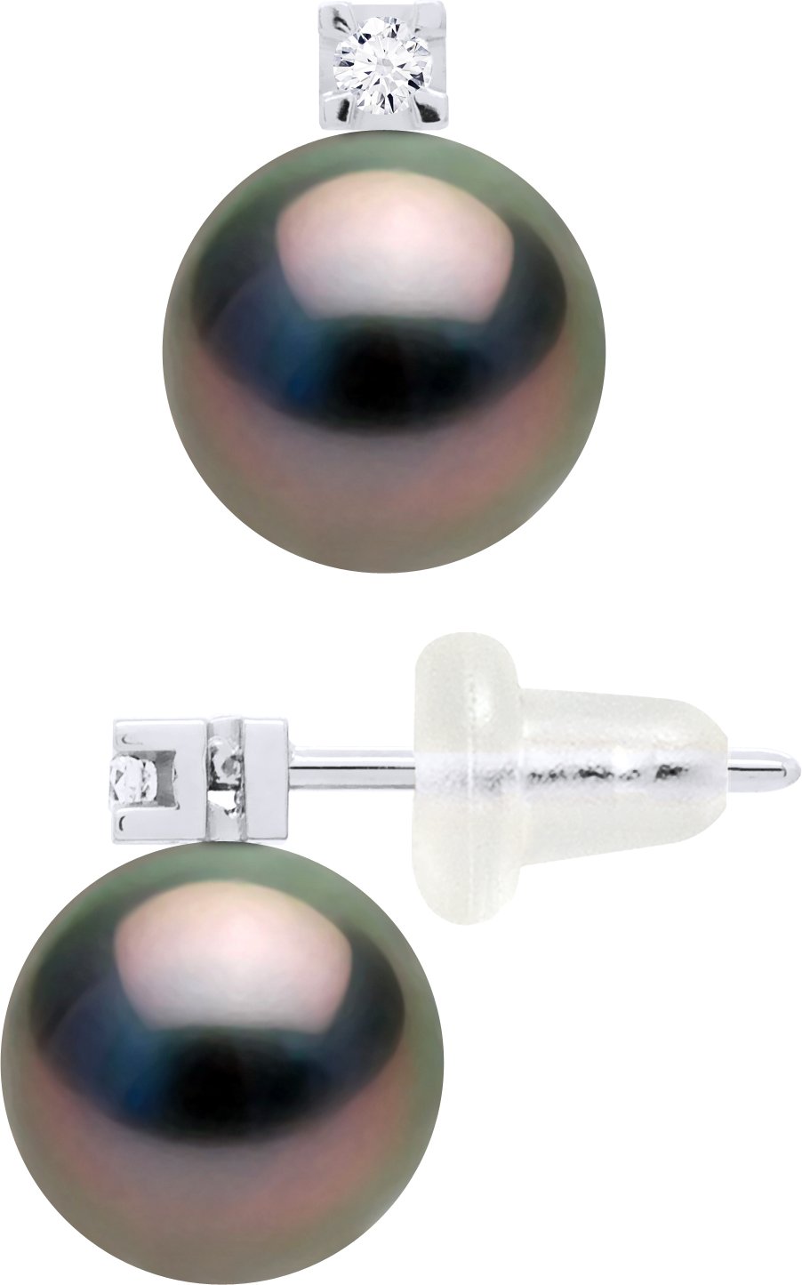 DIADEMA - Ohrringe - Diamanten - Weißgold und echte Tahiti-Perlen