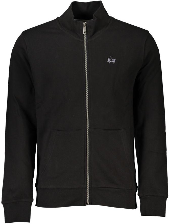 La Martina Schwarzes Baumwoll-Herren-Sweatshirt