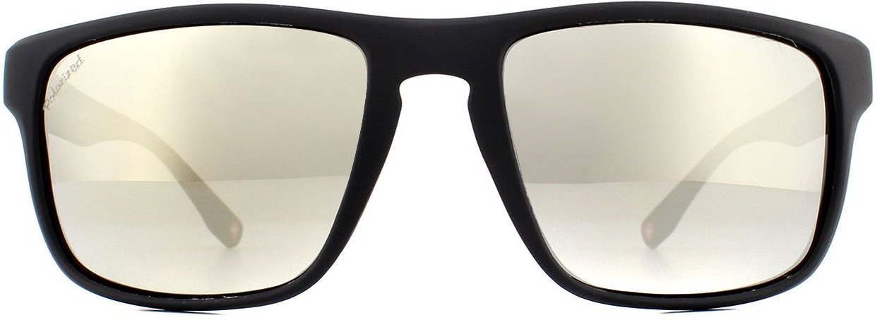 Montana Sonnenbrille SP314B Schwarzer Gummi Revo Silber Spiegel Polarisiert