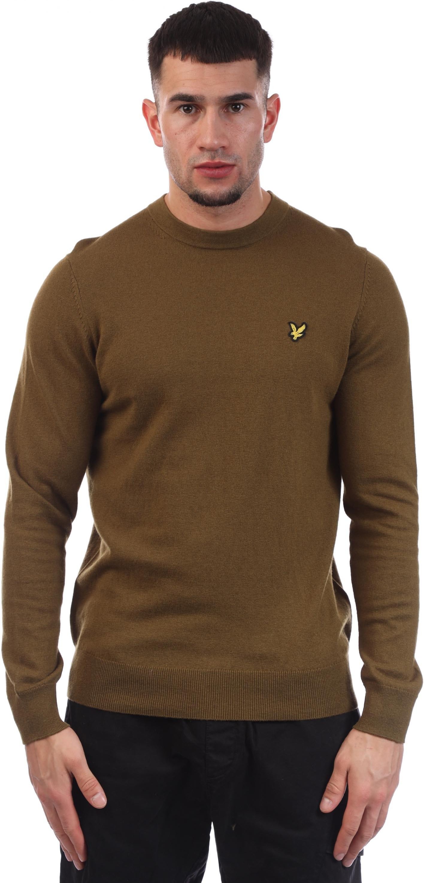 Lyle & Scott - Sweatshirt für Herren, Rundhalsausschnitt, Merinowolle (Grün)