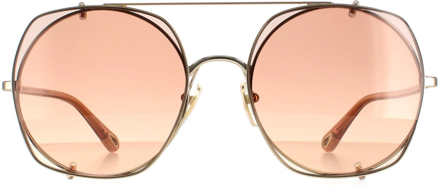 Chloe Pilotenbrille Damen Gold Braun Farbverlauf CH0042S