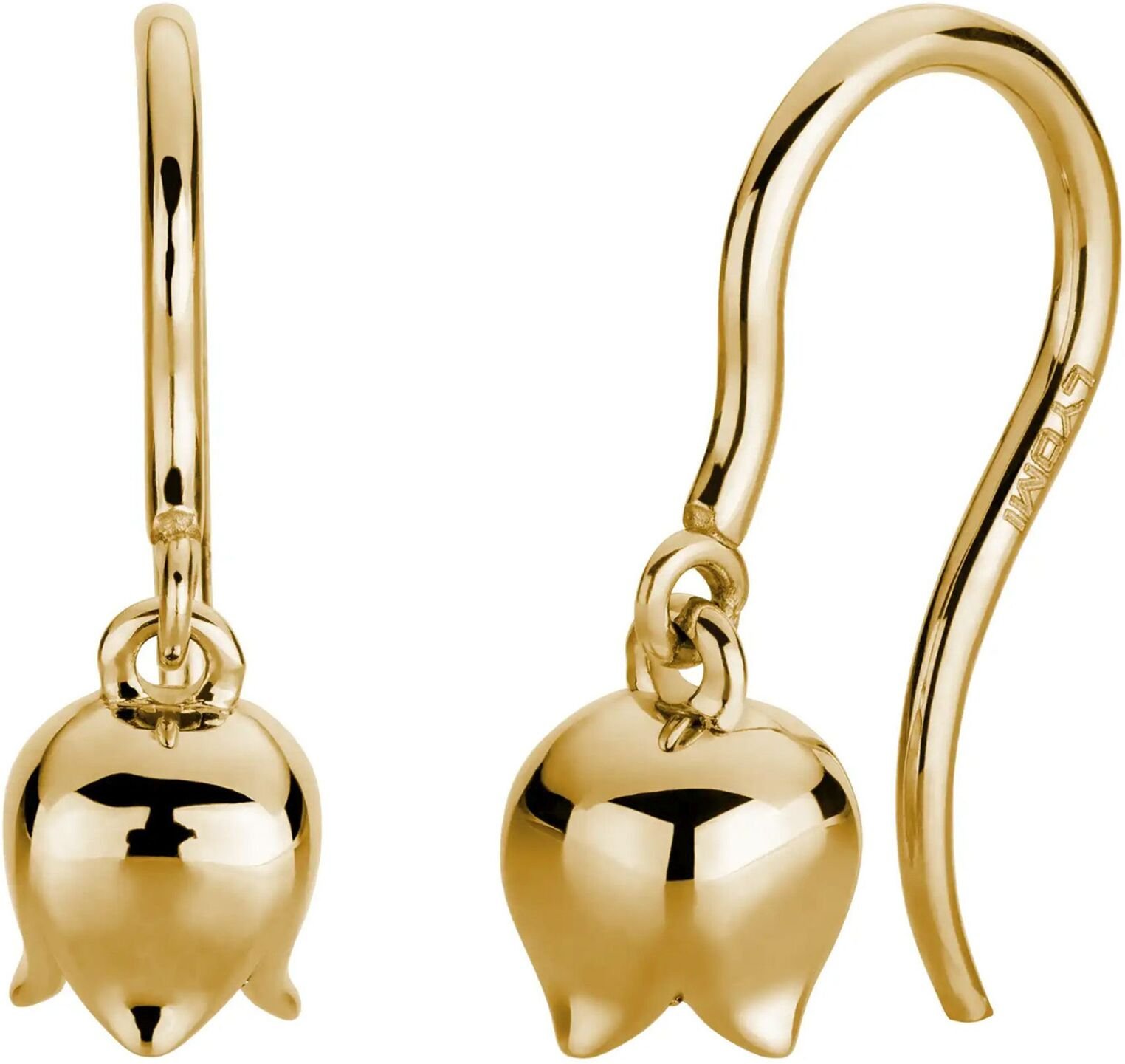 Lyomi Ohrhänger 585/- Gelbgold Blüte 2 synth. Diam. 0,20ct.