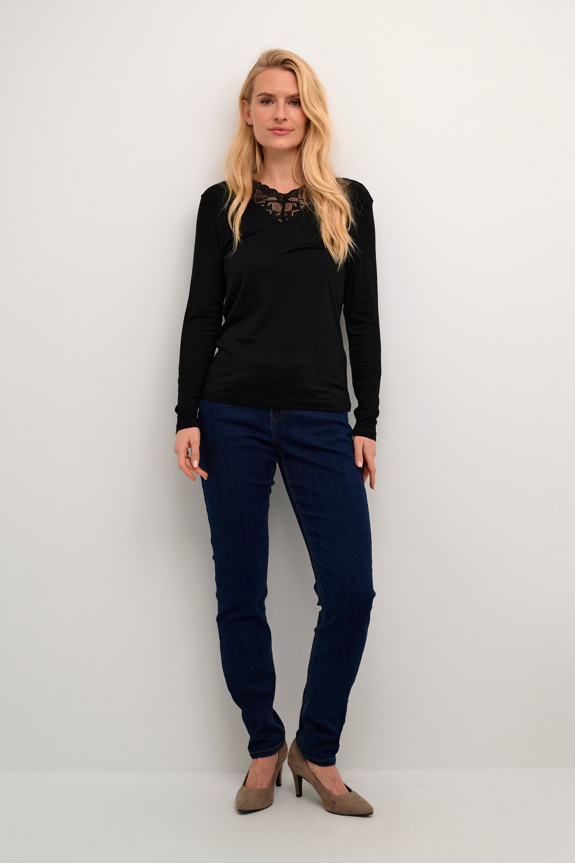 Langarm-Shirt Straight fit black