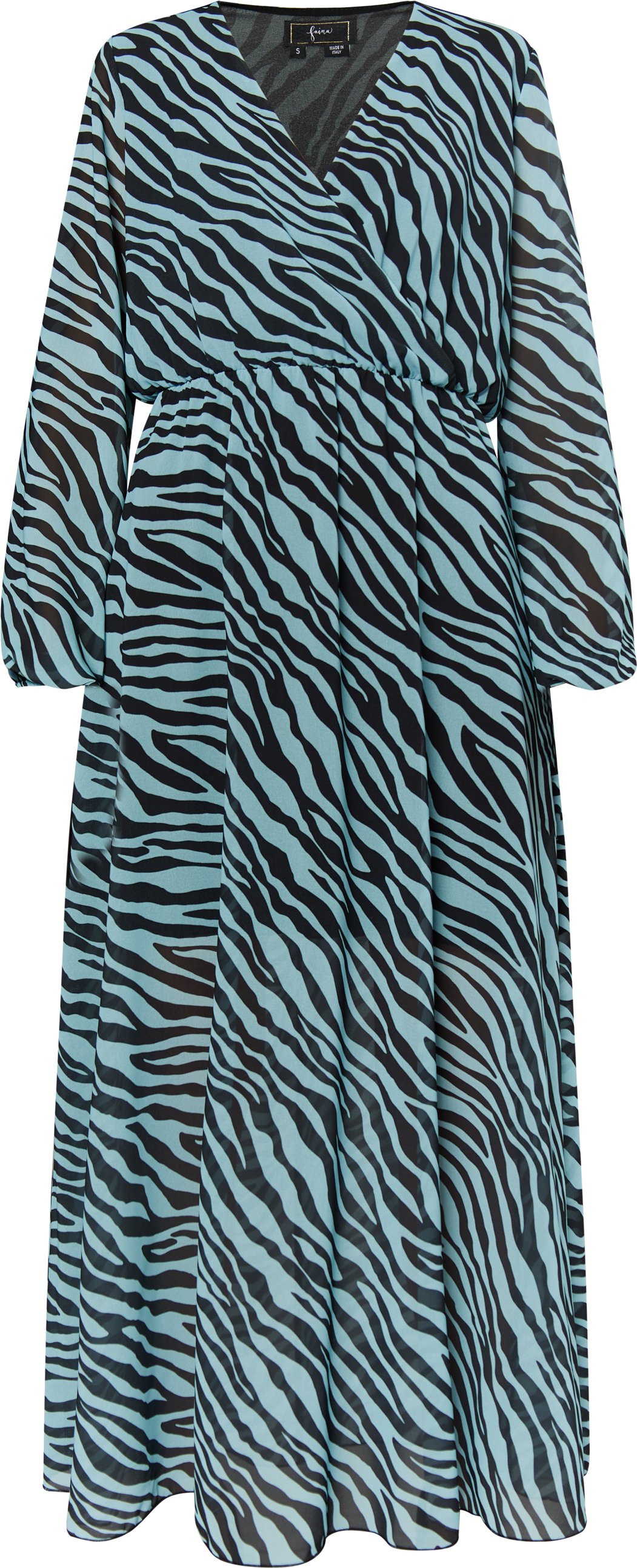 Faina Kleid mit Zebra-Print Damen Hellblau Schwarz
