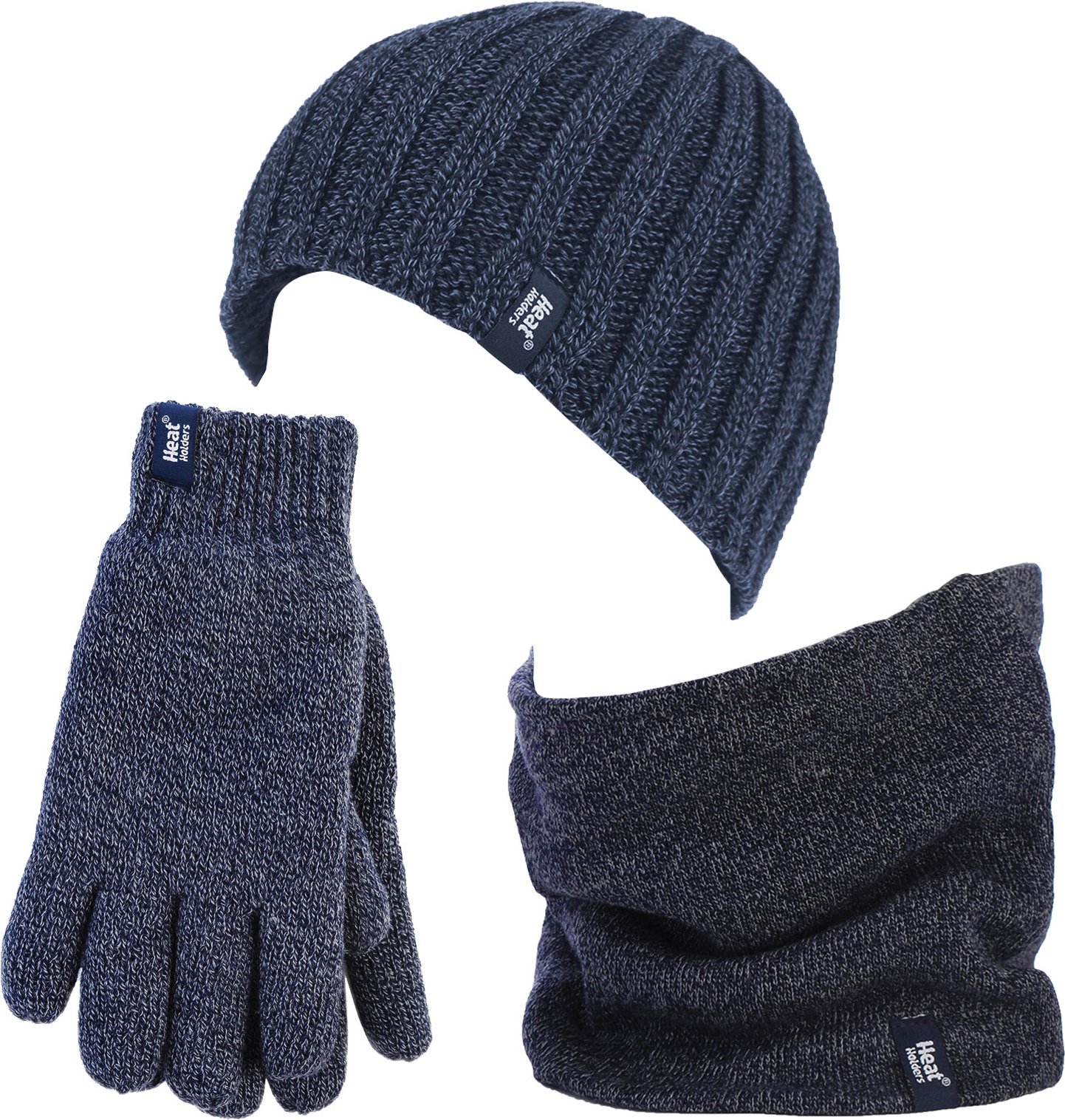 Heat Holders - Thermische Wintermütze, Halswärmer und Handschuhe aus Fleece für Männer - Navy