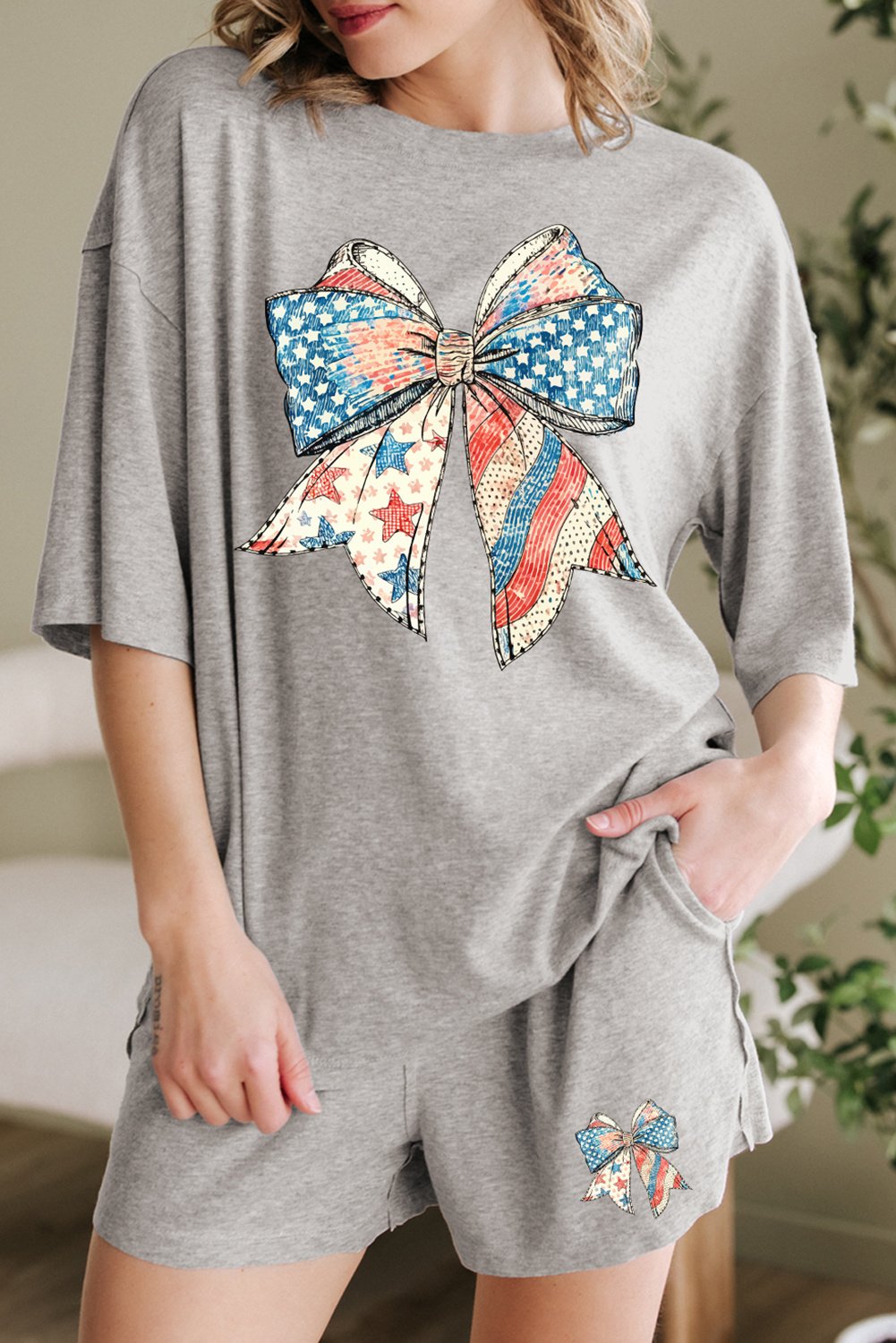 Patriotisches Bogen-Loungewear-Set