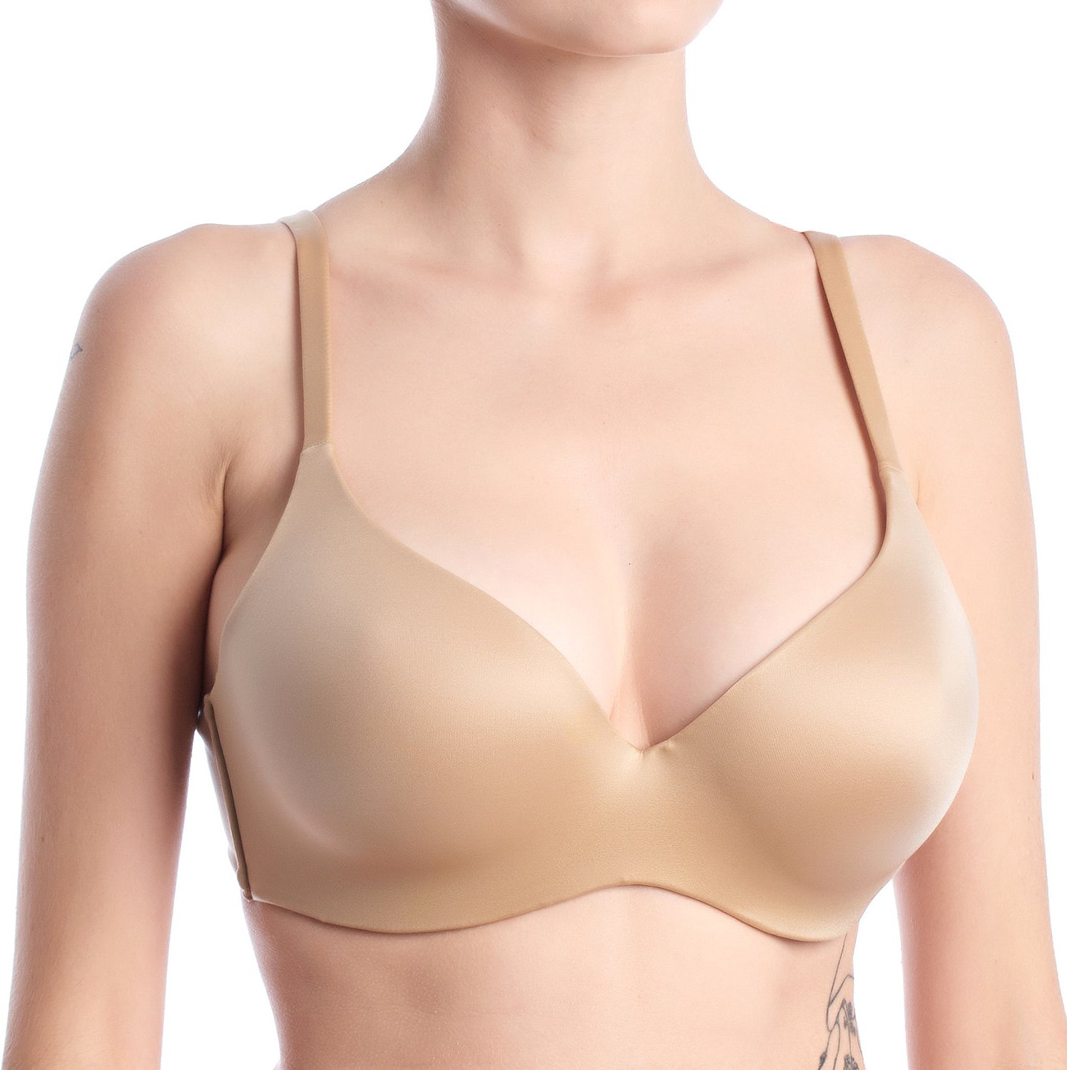 Damen-BH mit unsichtbaren Cups ONE-BALCONETTE