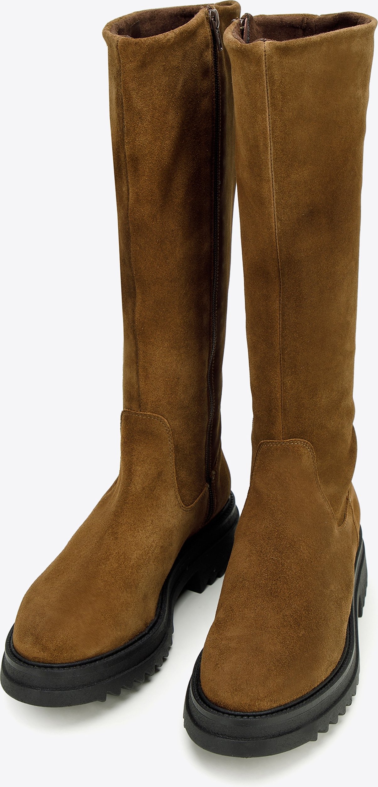 Wittchen Damen-Plateau-Stiefel aus braunem Wildleder