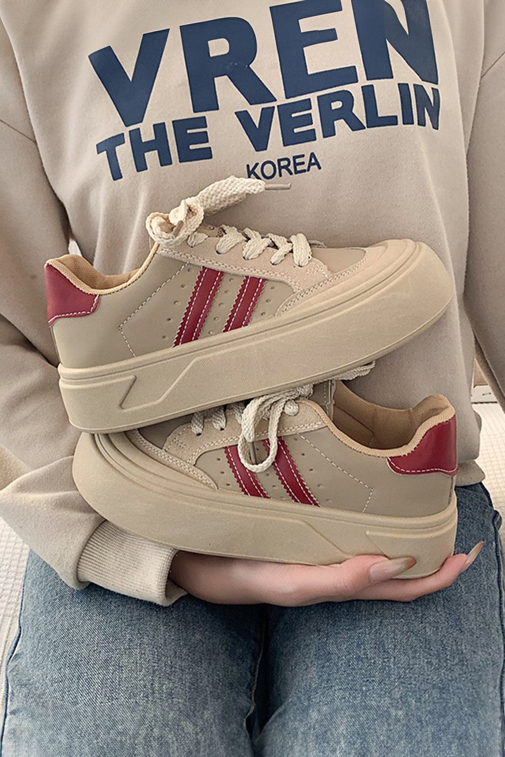 Plattform Sneakers Freizeitstil