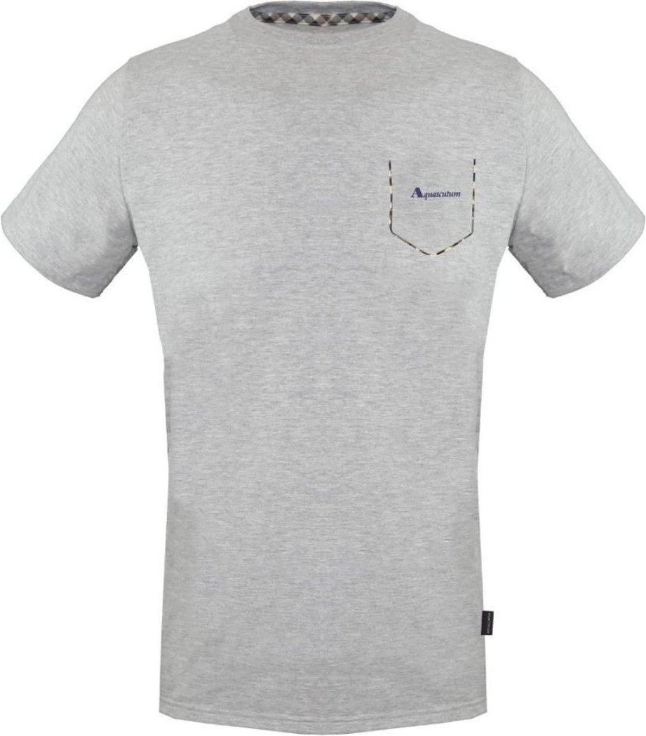 Aquascutum Karo-Taschenbesatz T-Shirt grau