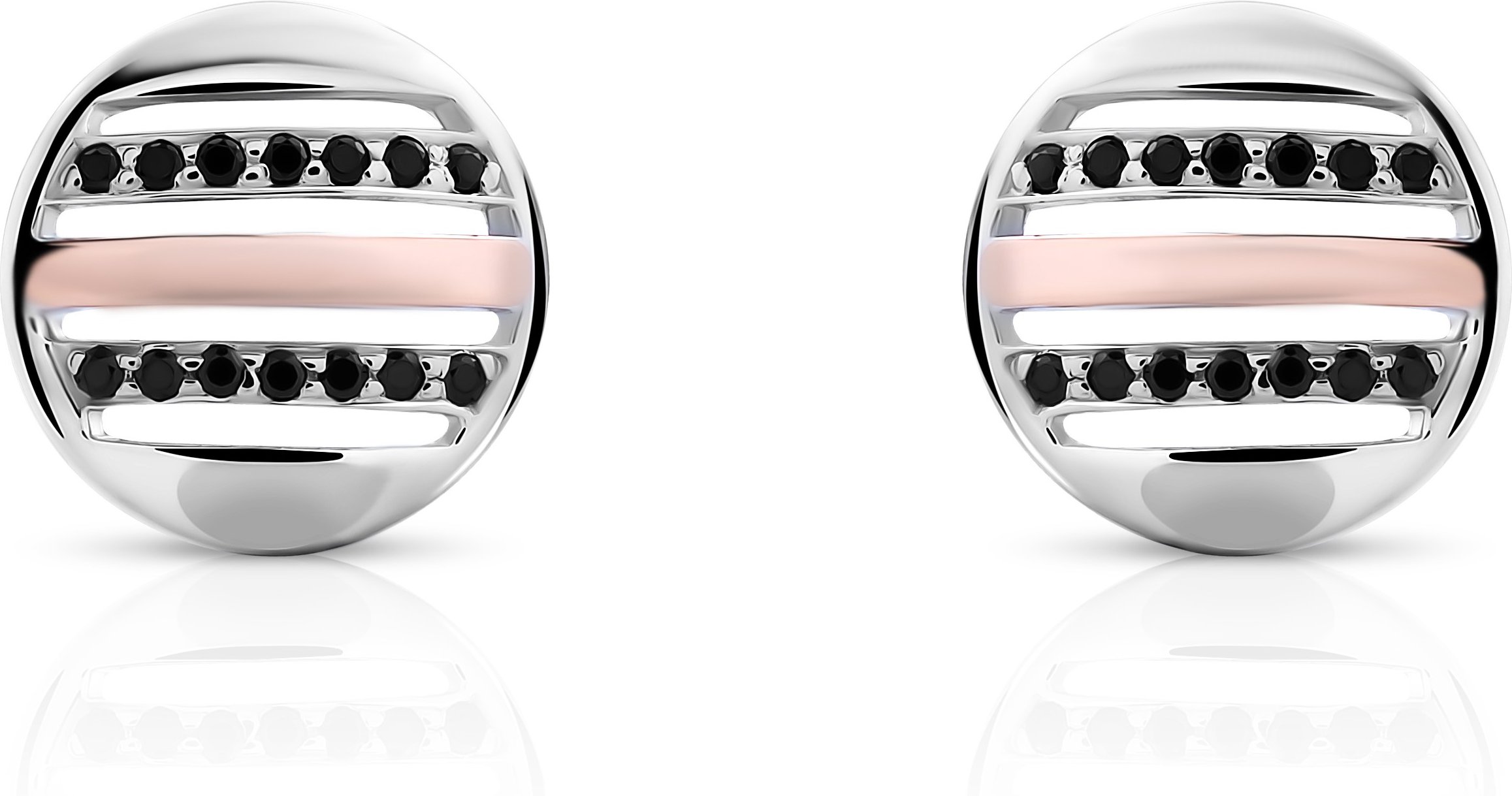 Orphelia 'Maxwell' Ohrstecker aus 925er Sterlingsilber für Damen - Silber/Rosé ZO-7501