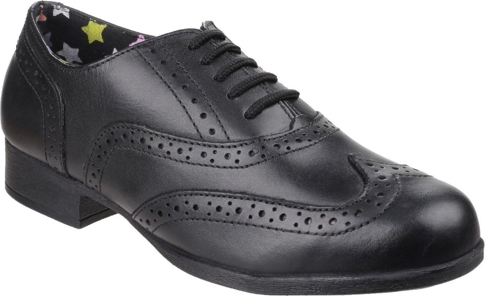 Hush Puppies Kada Junior Leder Mädchen Schwarz Brogues