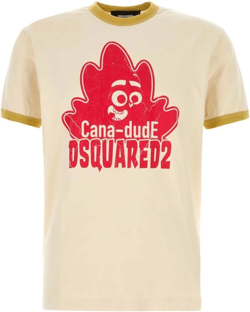 Dsquared2 Cana-dude Logo Milk T-shirt