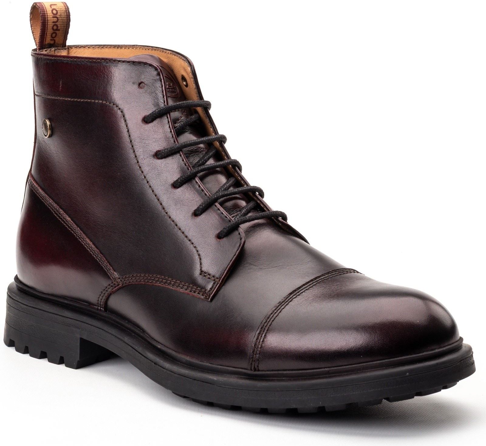 Base London Boulton Leder Herren Bordo Stiefeletten