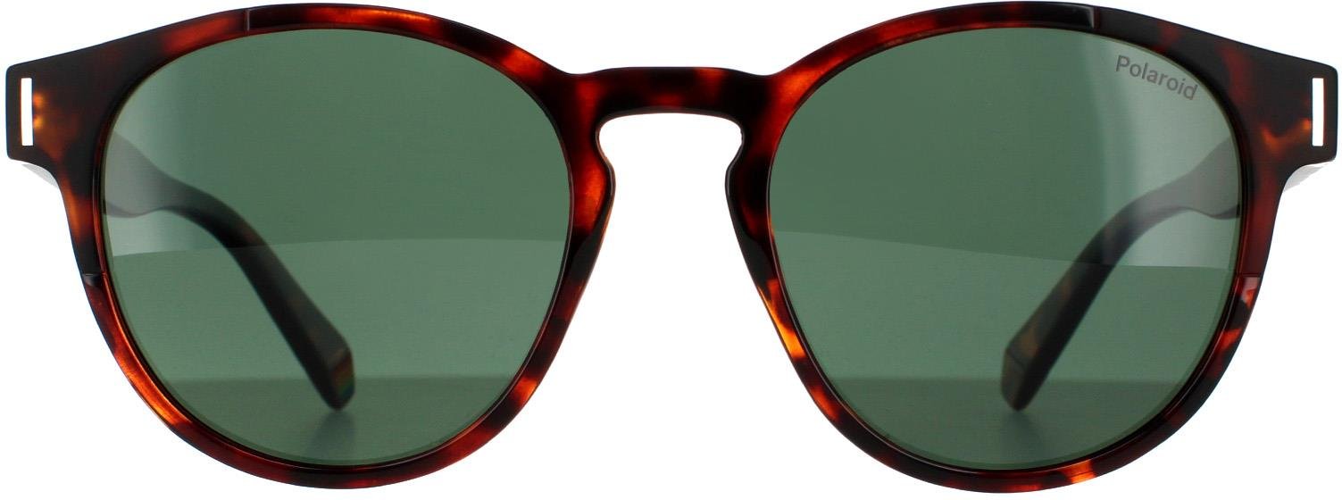 Thumbnail - Polaroid Runde Unisex dunkel Havanna grün polarisierte Sonnenbrille