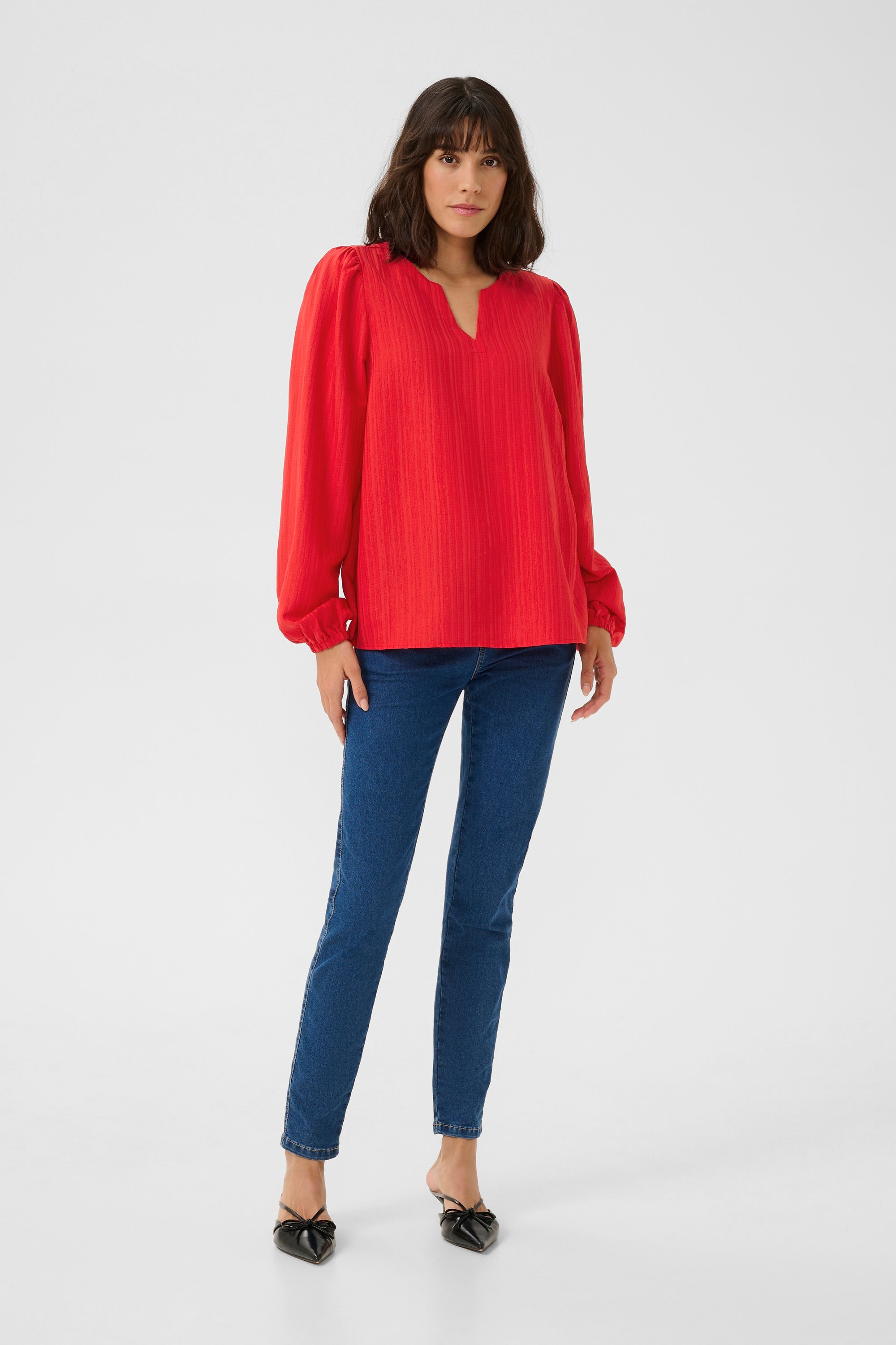Thumbnail - Langarm-Bluse Regular fit Fiery Red CC. red