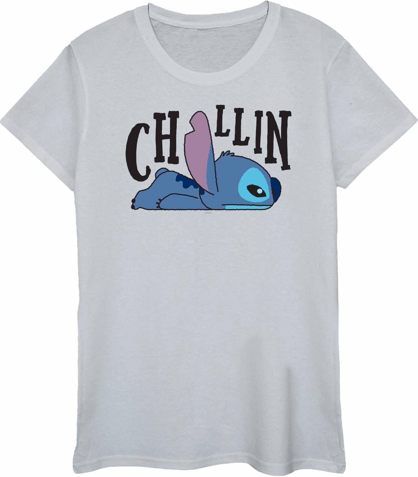 Disney - "Lilo And Stitch Chillin" T-Shirt für Damen (Grau)