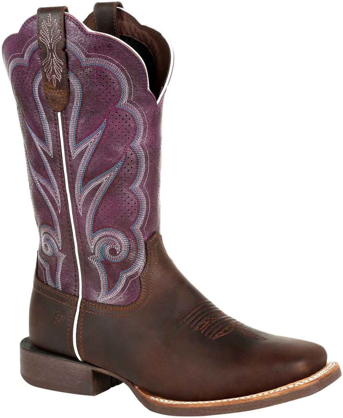 Durango Lady Rebel Pro Leder Damenstiefel in geöltem Braun/Lila