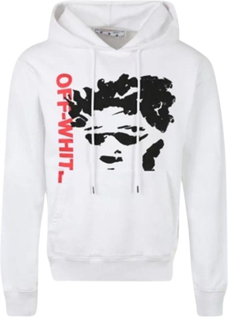 Off-White Face Arrow Slim Fit Weisser Kapuzenpullover