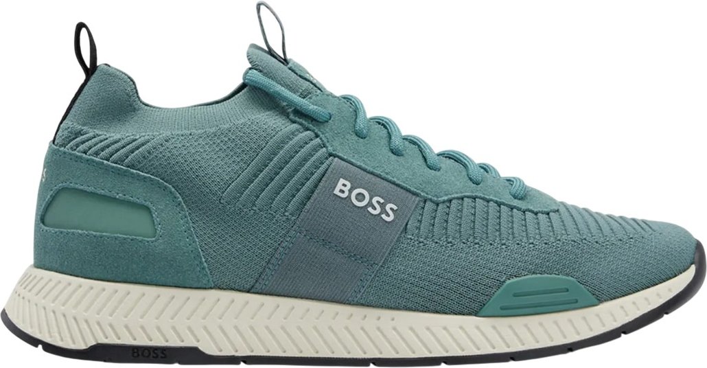 Thumbnail - Boss - Herren Sneaker "Titanium", Wildleder-Panel (Grün)
