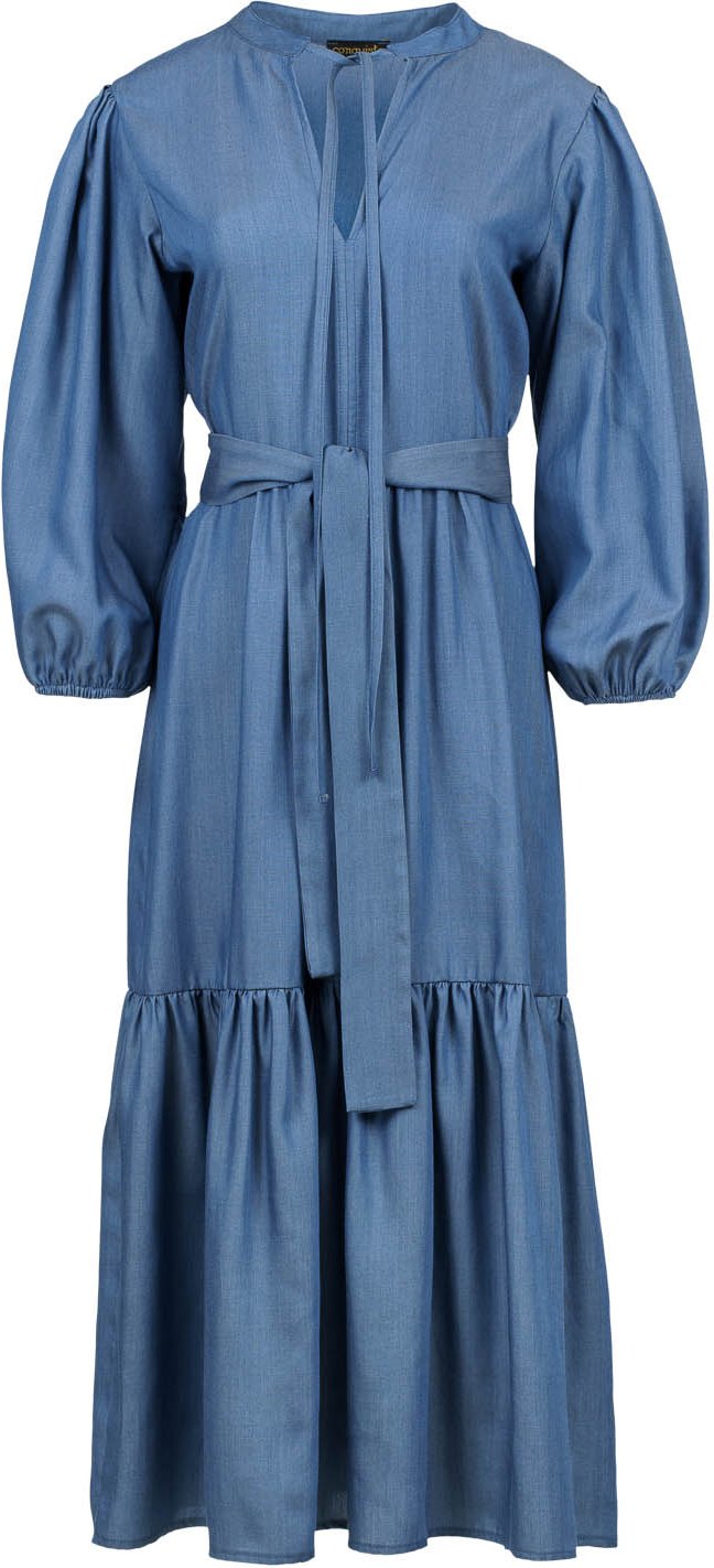 Indigo Midikleid mit Krawatten