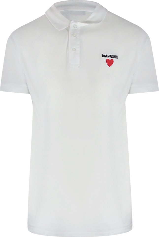 Weißes Poloshirt Mit Moschino-herzlogo