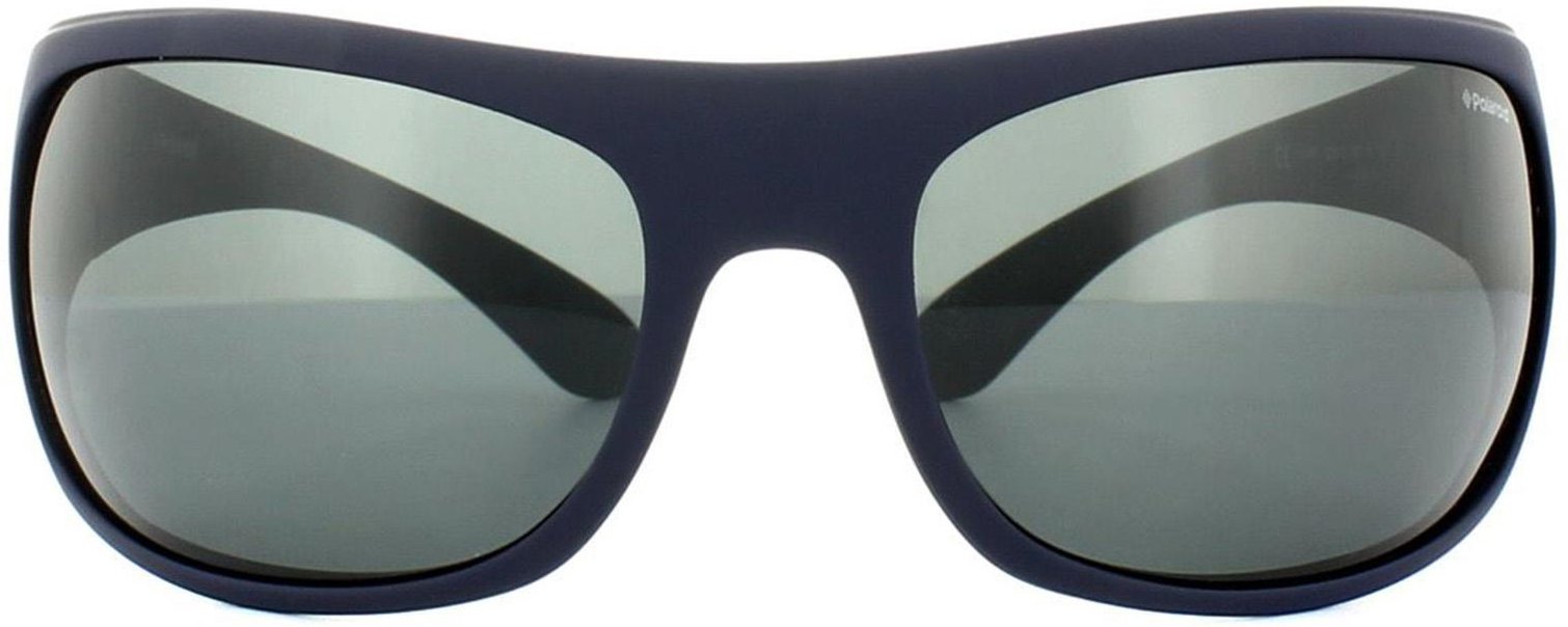 Polaroid Sport Wrap Unisex Matt Dunkelblau Grau Polarisierte Sonnenbrille