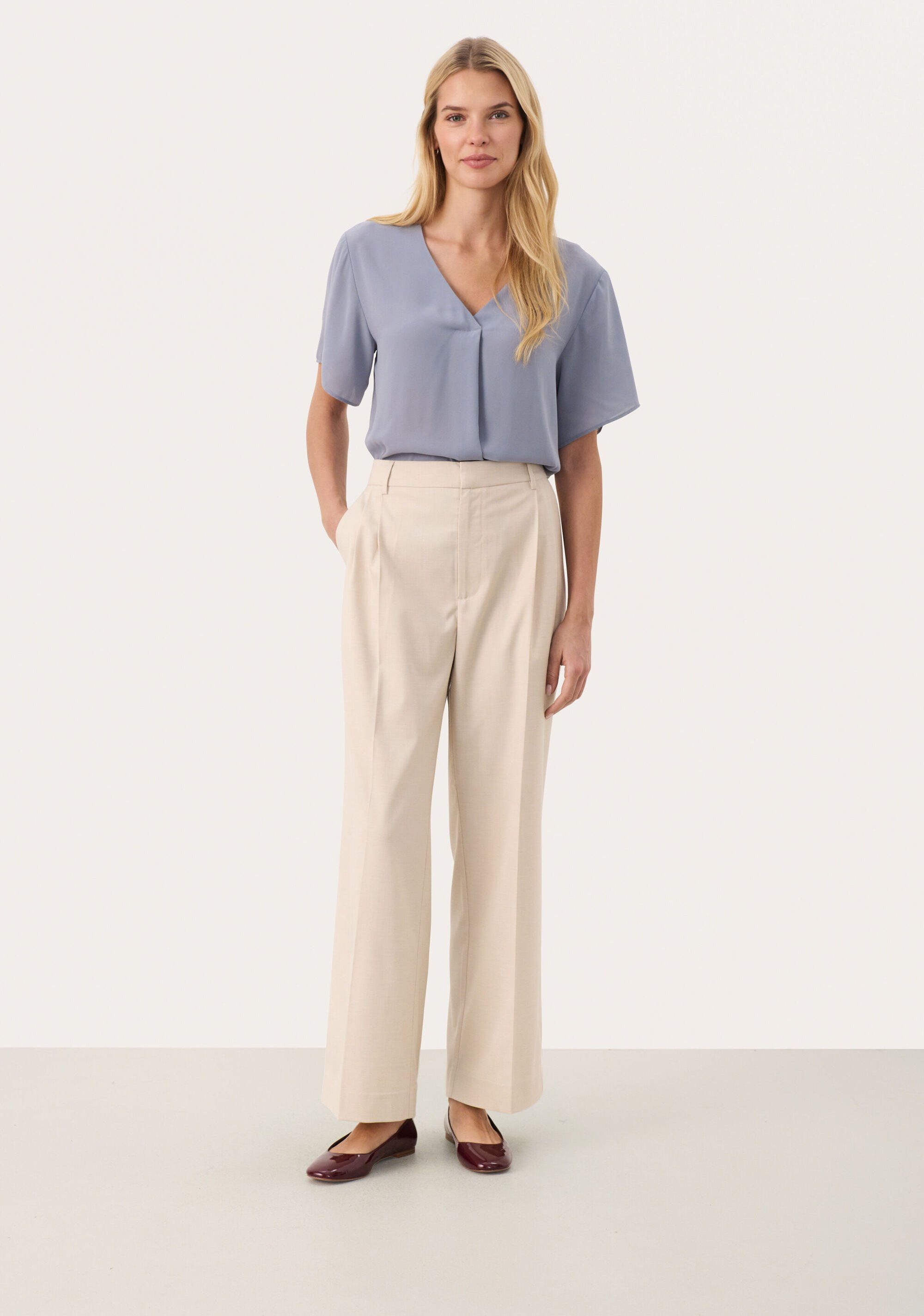 Pants Suiting Classic fit Whitecap Gray offwhite